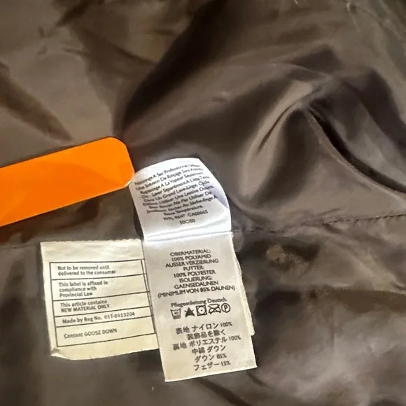 Eddie Bauer Brown goose down Quilted Puffer Jacket w zipper & pockets buttons - Picture 12 of 16